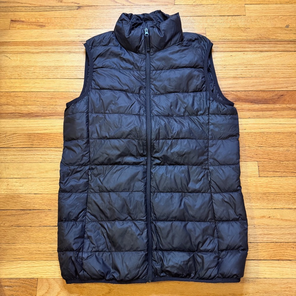 Quince Womens Black Down Puffer Vest Size Small W-JKT-11 Full Zip Lightweight